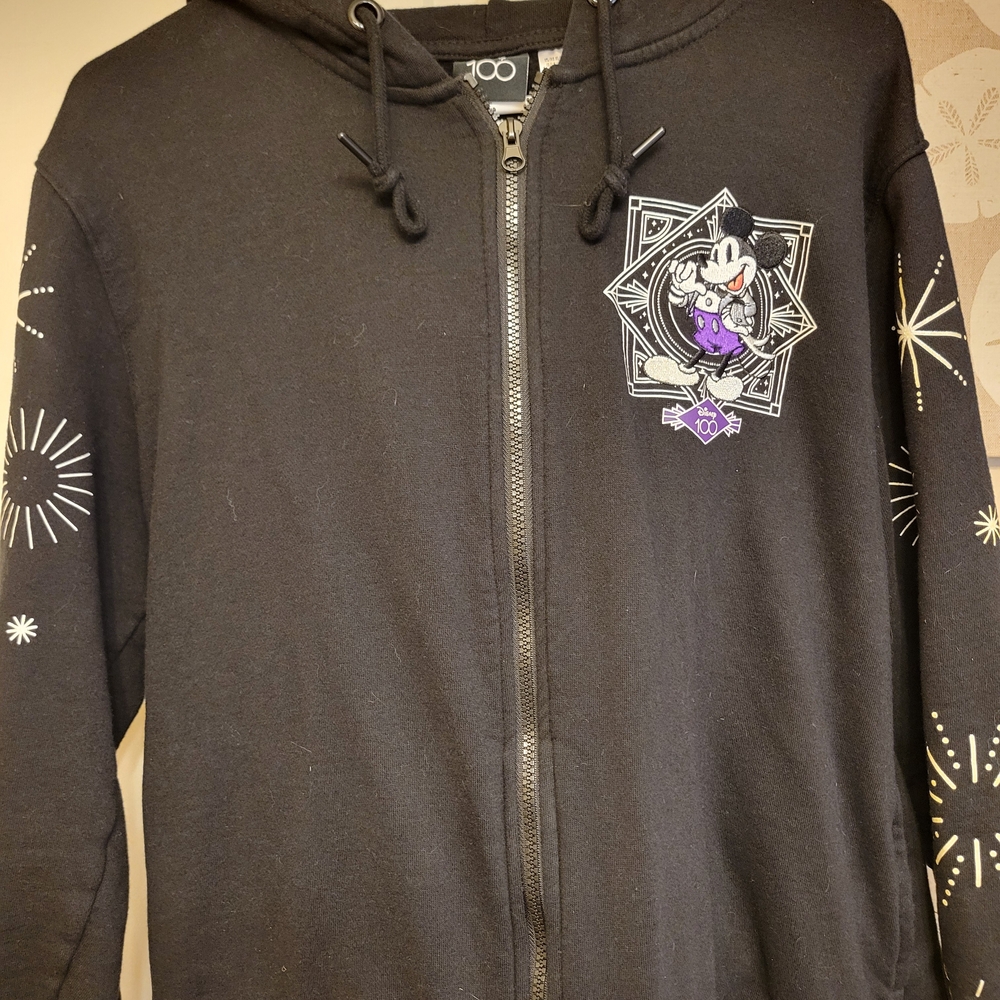 Disney 100th Anniversary Black Hoodie with Embroidery XL